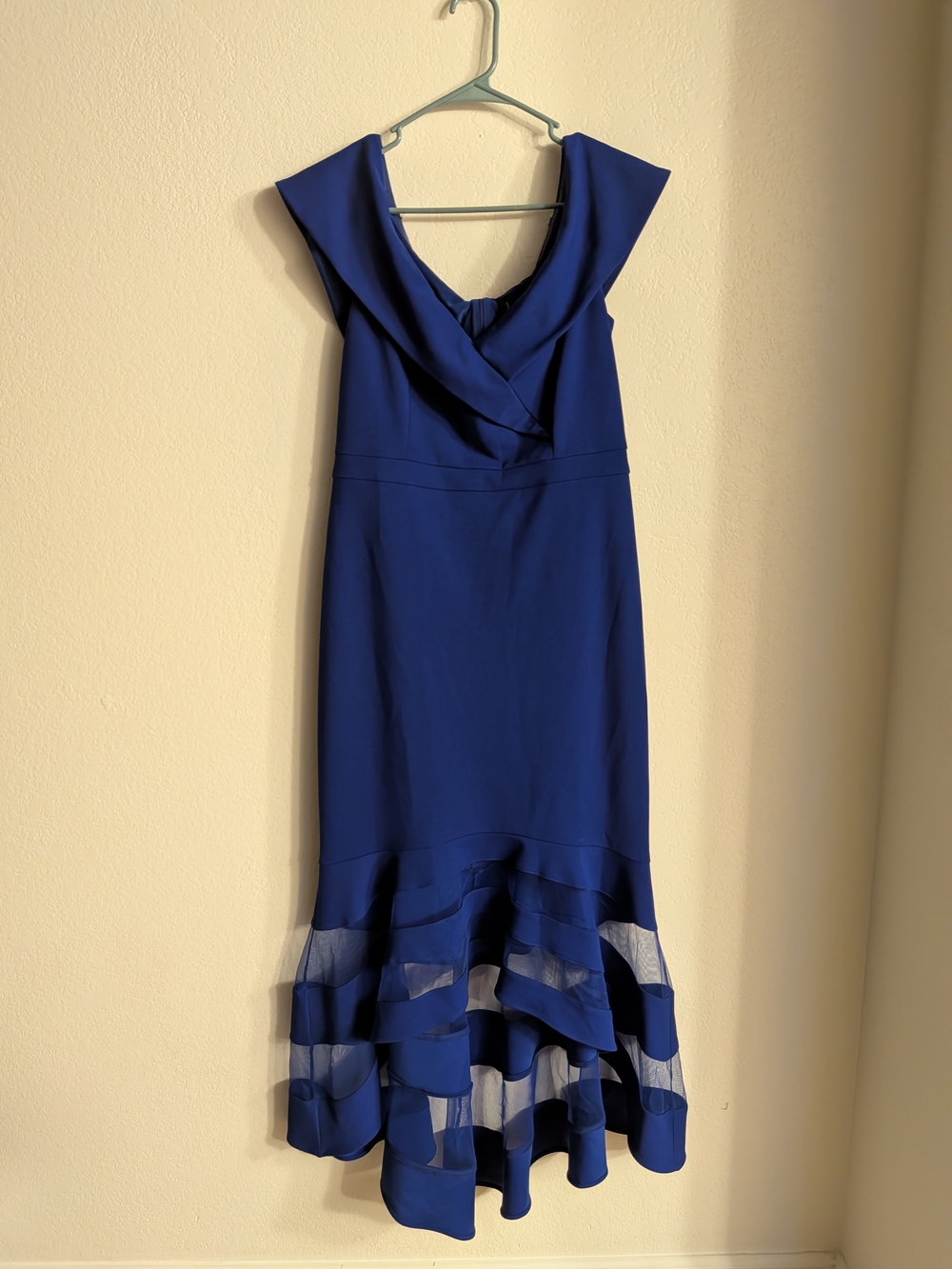 Joseph Ribkoff Royal Blue Midi Dress with Ruffle Hem
